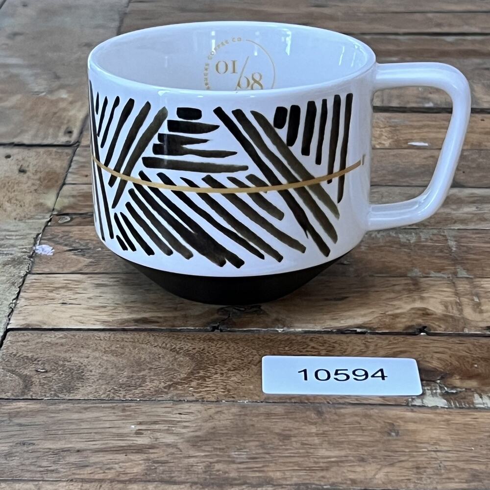 Starbucks Coffee Mug 2014 A Story Of Origin Geography Bone Cup 12oz Striped - Picture 7 of 7